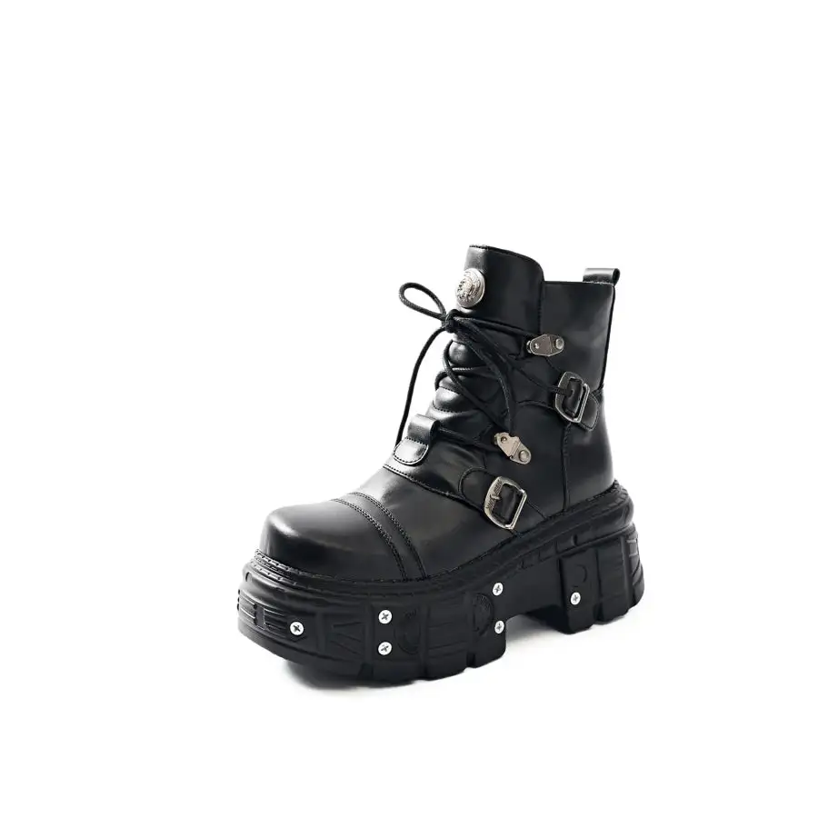 Relaxed Lace Up Platform Boots
