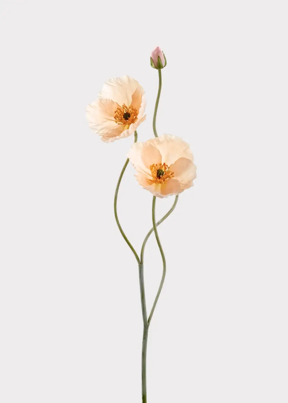 Artificial Blooming Poppy Floral Stem