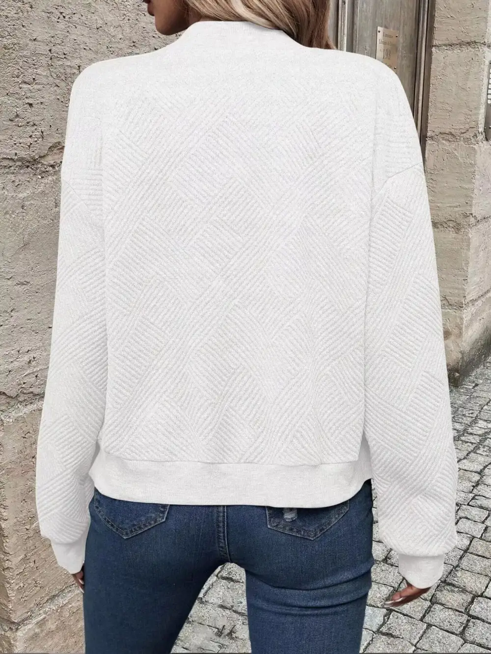 Refined Zip-Up Textured Jacket