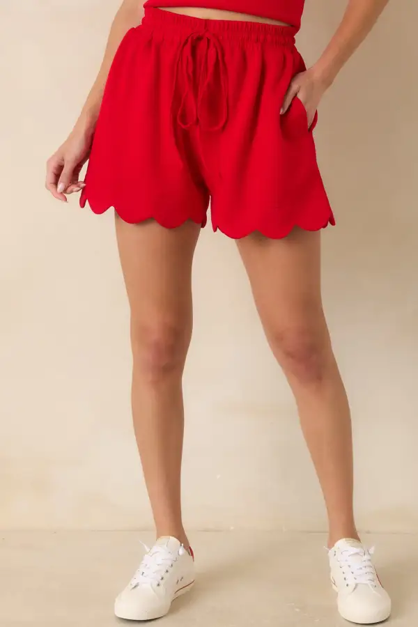 Scalloped First Casual Shorts