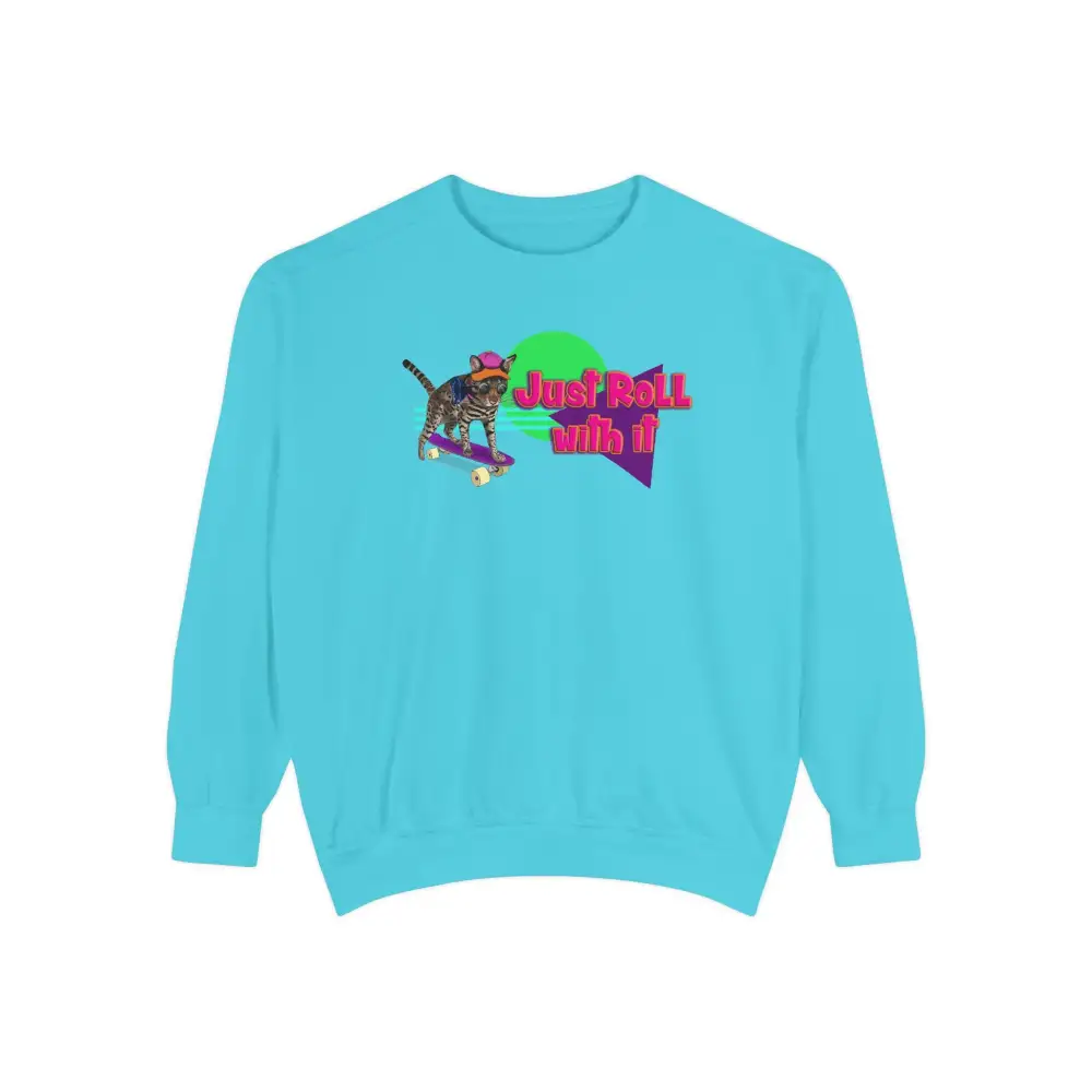 Rolling Cat Graphic Crewneck Sweatshirt