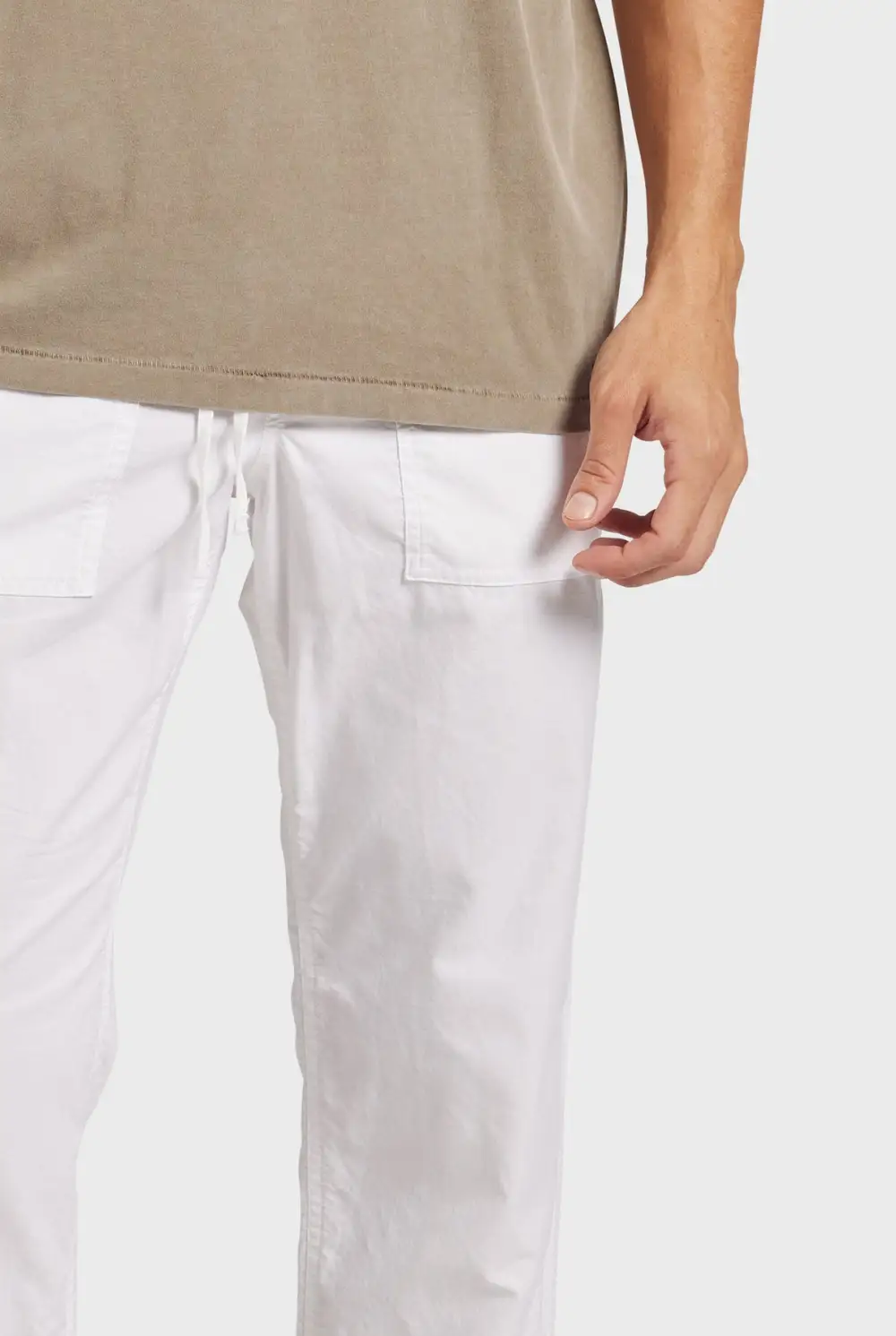 Relaxed Tapered Fit Linen Blend Casual Pants