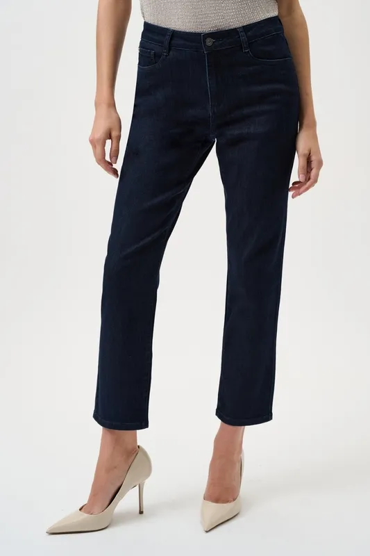 Dark Wash Straight Leg Cropped Jeans