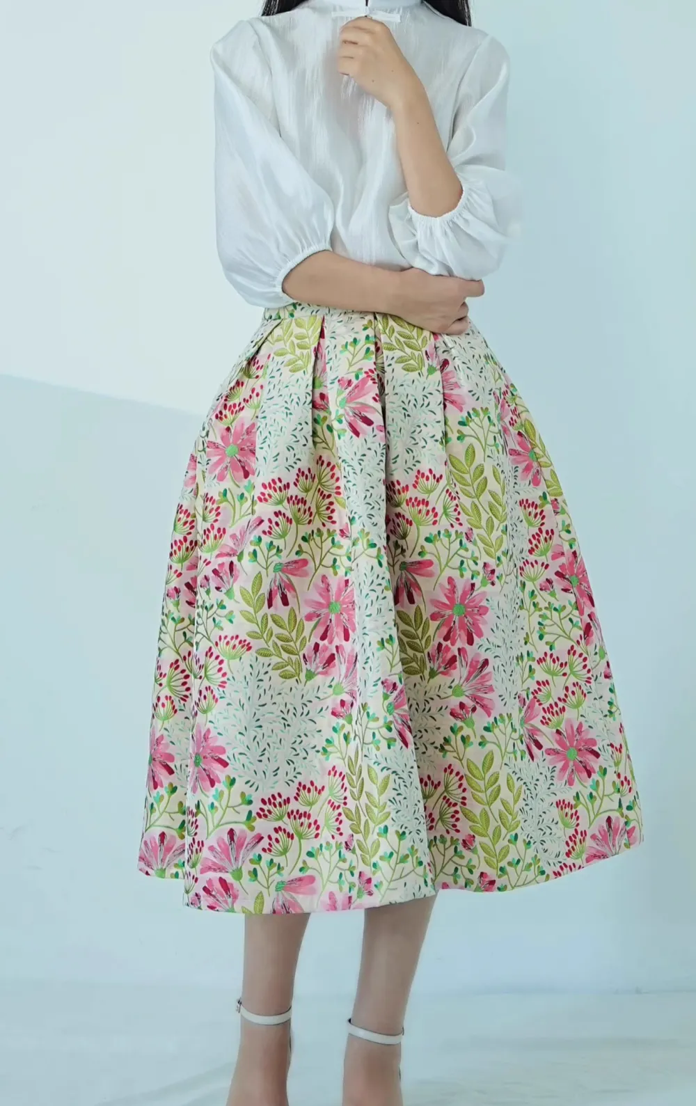 Textured Resort Everyday Casual Pleated Skirt