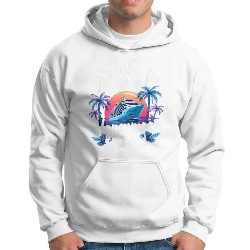 Just Married Wedding Ring Matching Honeymoon Cruise Hoodie