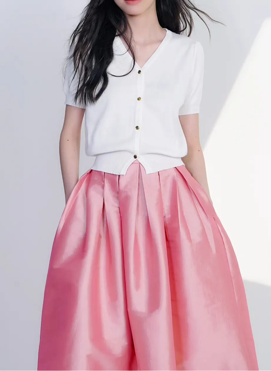 Graceful Easy Everyday Casual Pleated Skirt