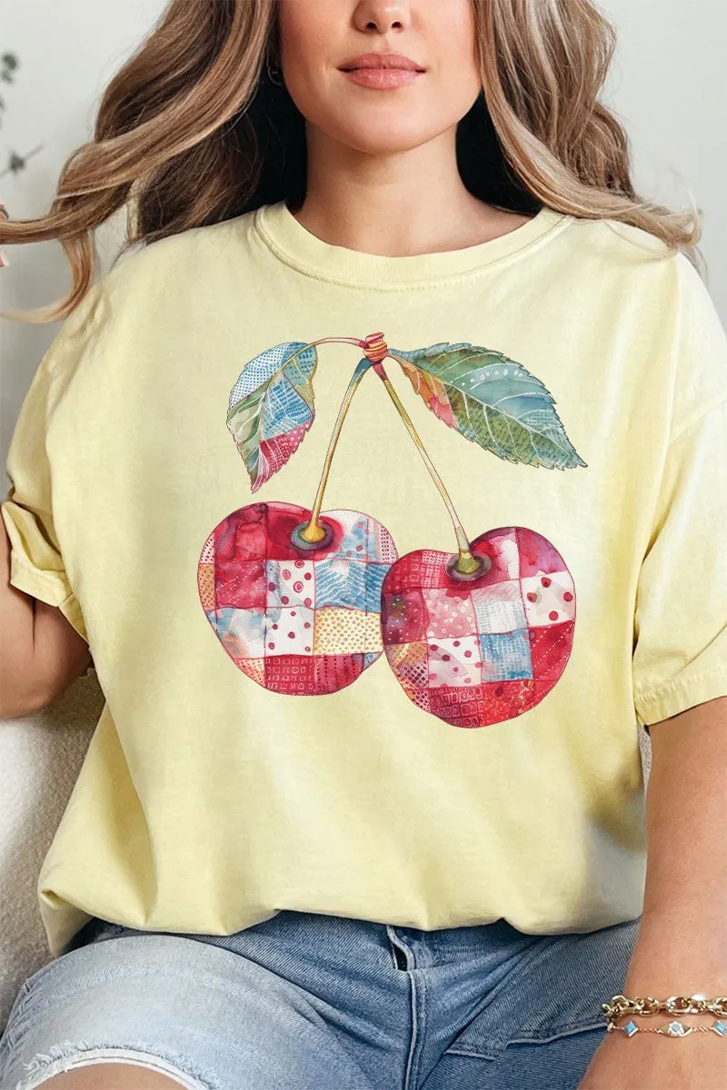 Faux Patchwork Cherries Tee