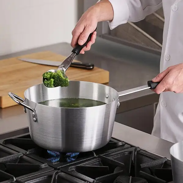 Standard Tapered Aluminum Sauce Pan with Silicone Handle