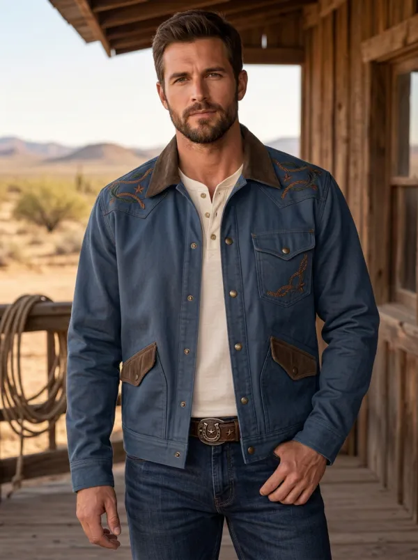 Rodeo Heritage Rope Star Embroidered Design Men's Western Jacket