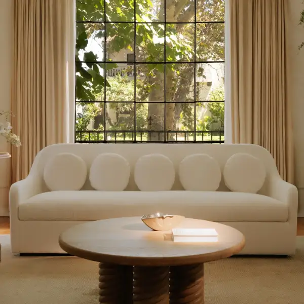Curved Upholstered Sofa