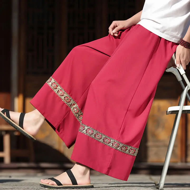 Elastic Waist Wide Leg Pants