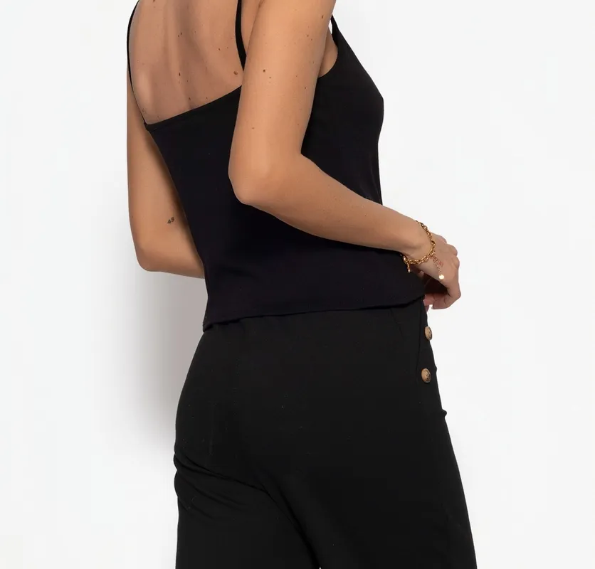 Black Strappy Everyday Top