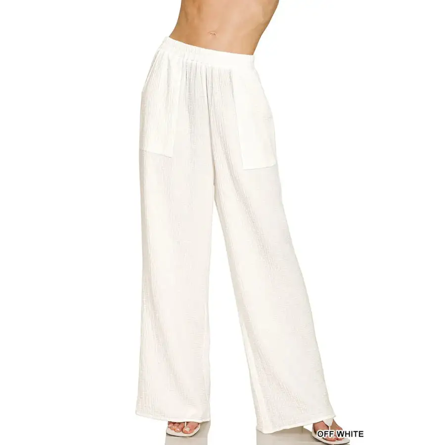 Double Gauze Elastic Band Pants