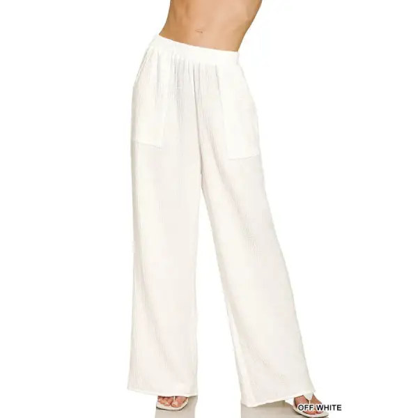 Double Gauze Elastic Band Pants