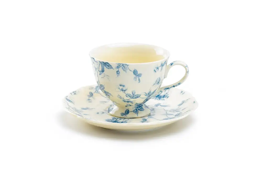 Rose Toile Porcelain Tea Cup And Saucer