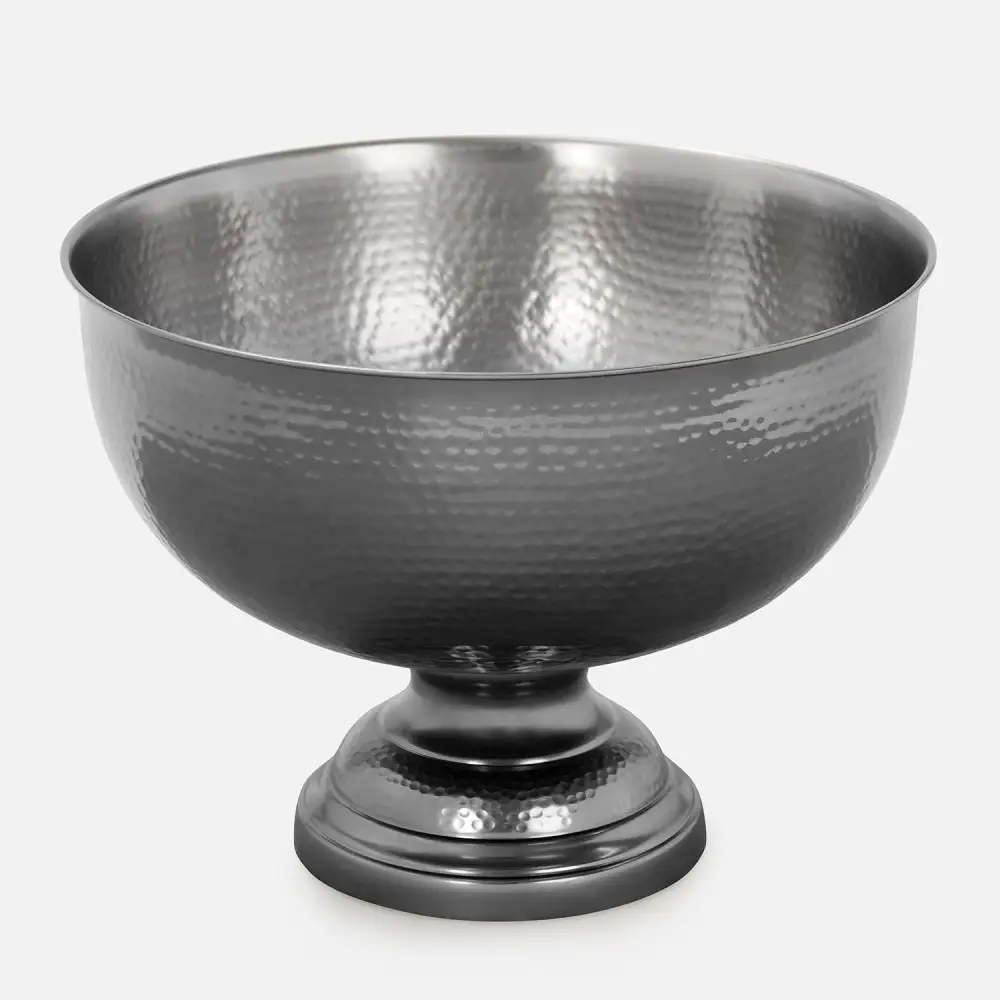 Hammered Metal Punch Bowl