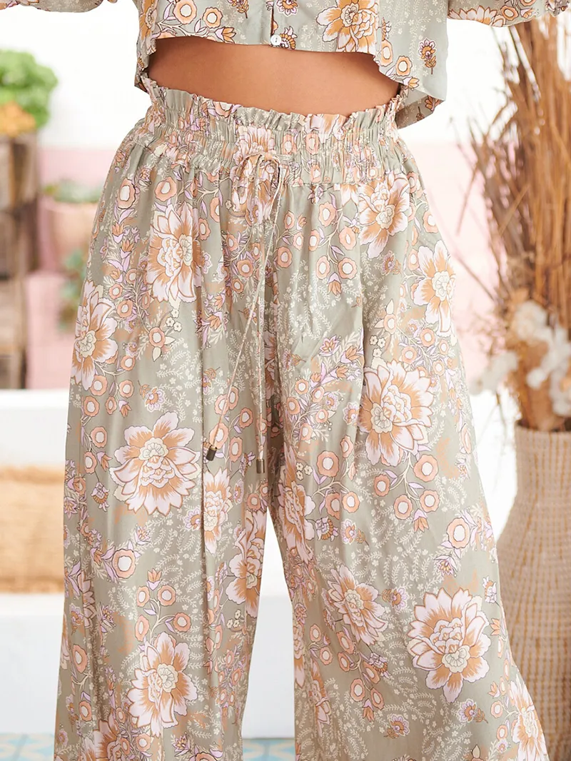 Loose Print Casual Breeze Trousers