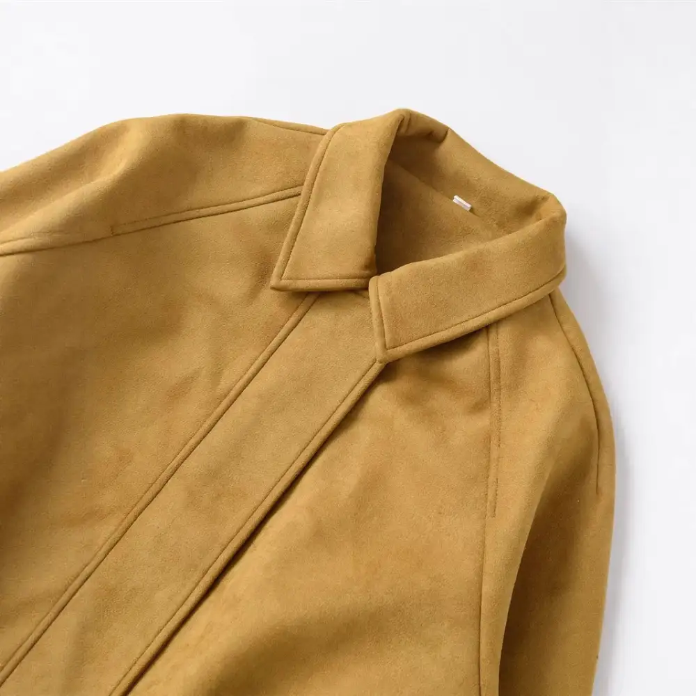 Cropped Tailored Suede Look Zip Front Bomber Jacket