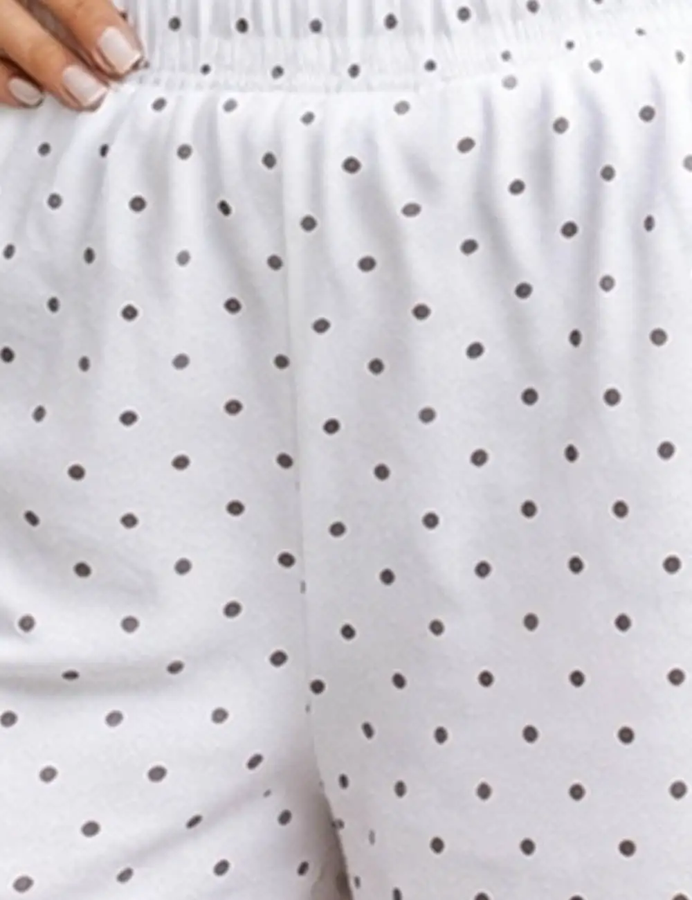 Polka Dot Elastic Waist Pocket Wide Leg Shorts