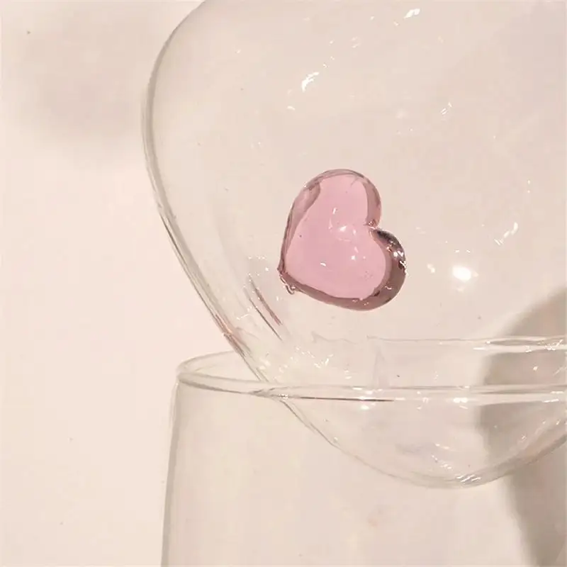 Sculpted Heart Glass Tumblers