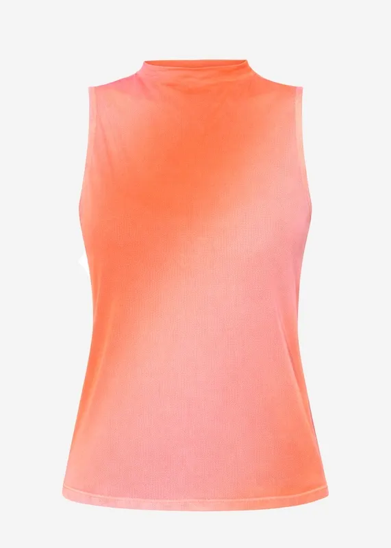 Coral Mesh Sleeveless Top
