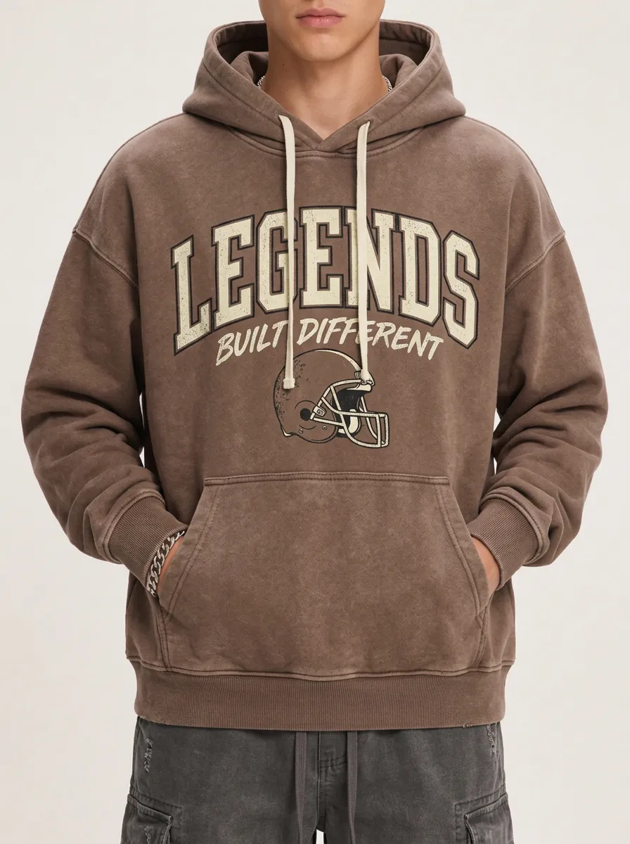 Men's Football Fan Legends Built Different Helmet Printed Hoodie