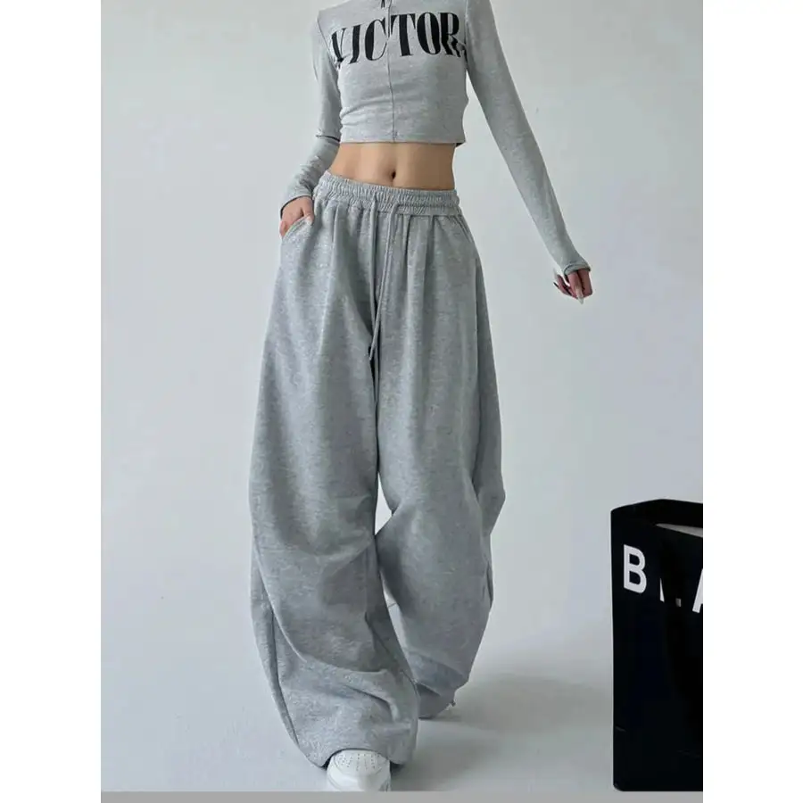 Oversized Wide Leg Drawstring Pants