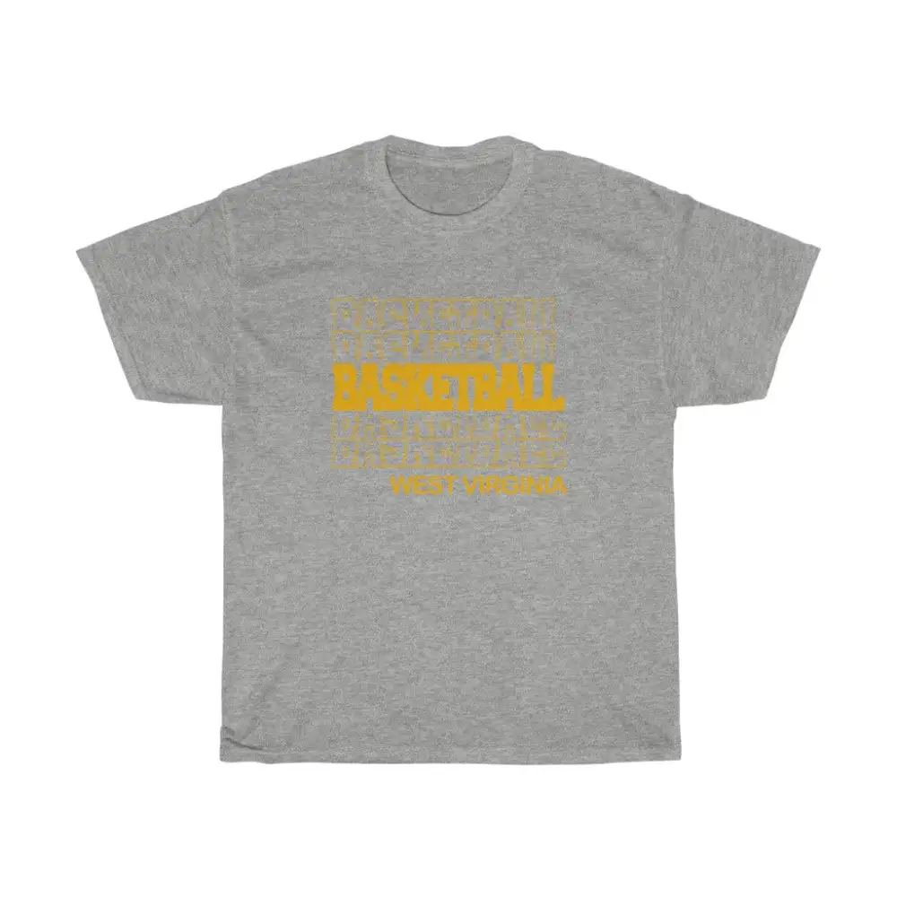 Basketball West Virginia in Modern Stacked Lettering