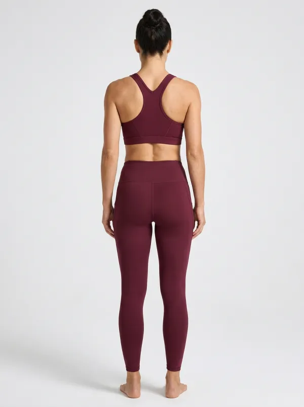 Racerback Ribbed Texture Wide Under-Bust Band Under-Bust Band Women's Sports Bra