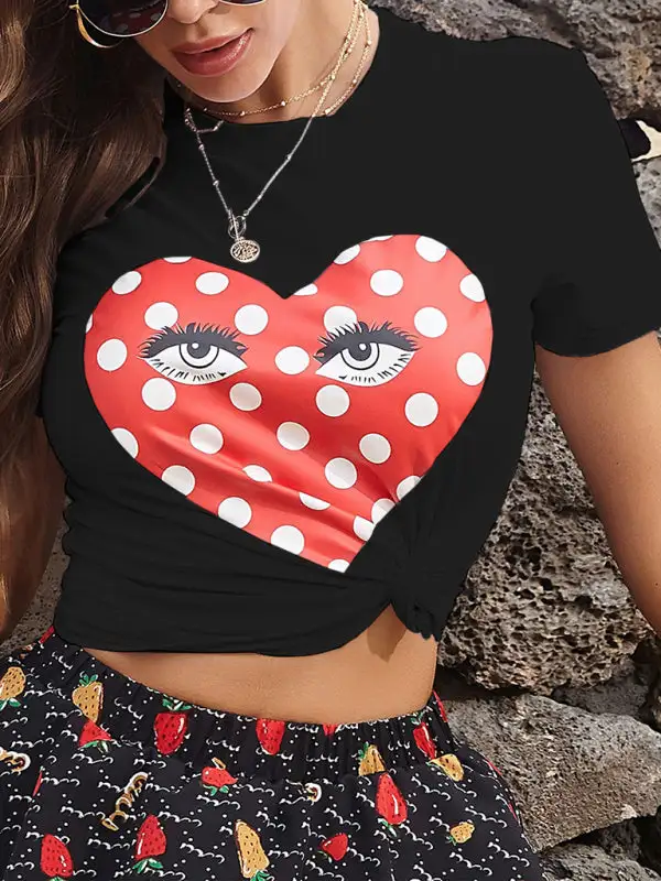 Tailored Round-Neck Short-Sleeve Knit Cotton T-Shirt