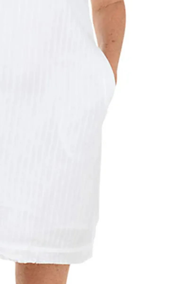 Solid Color Raw Edge Sleeveless Dress