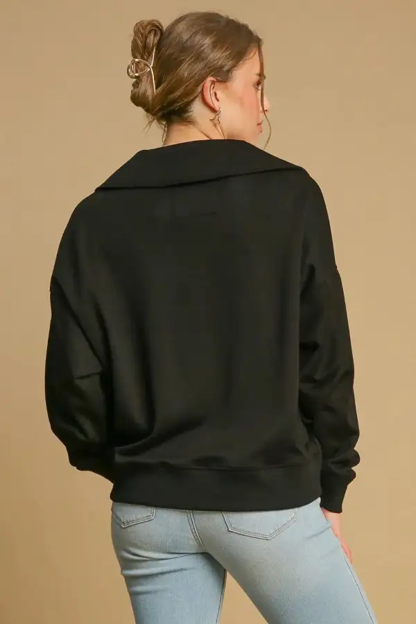 Modern Drop Shoulder Johnny Collar Sweatshirt