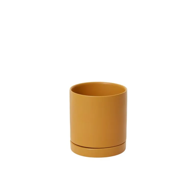 Glazed Ceramic Pot With Saucer