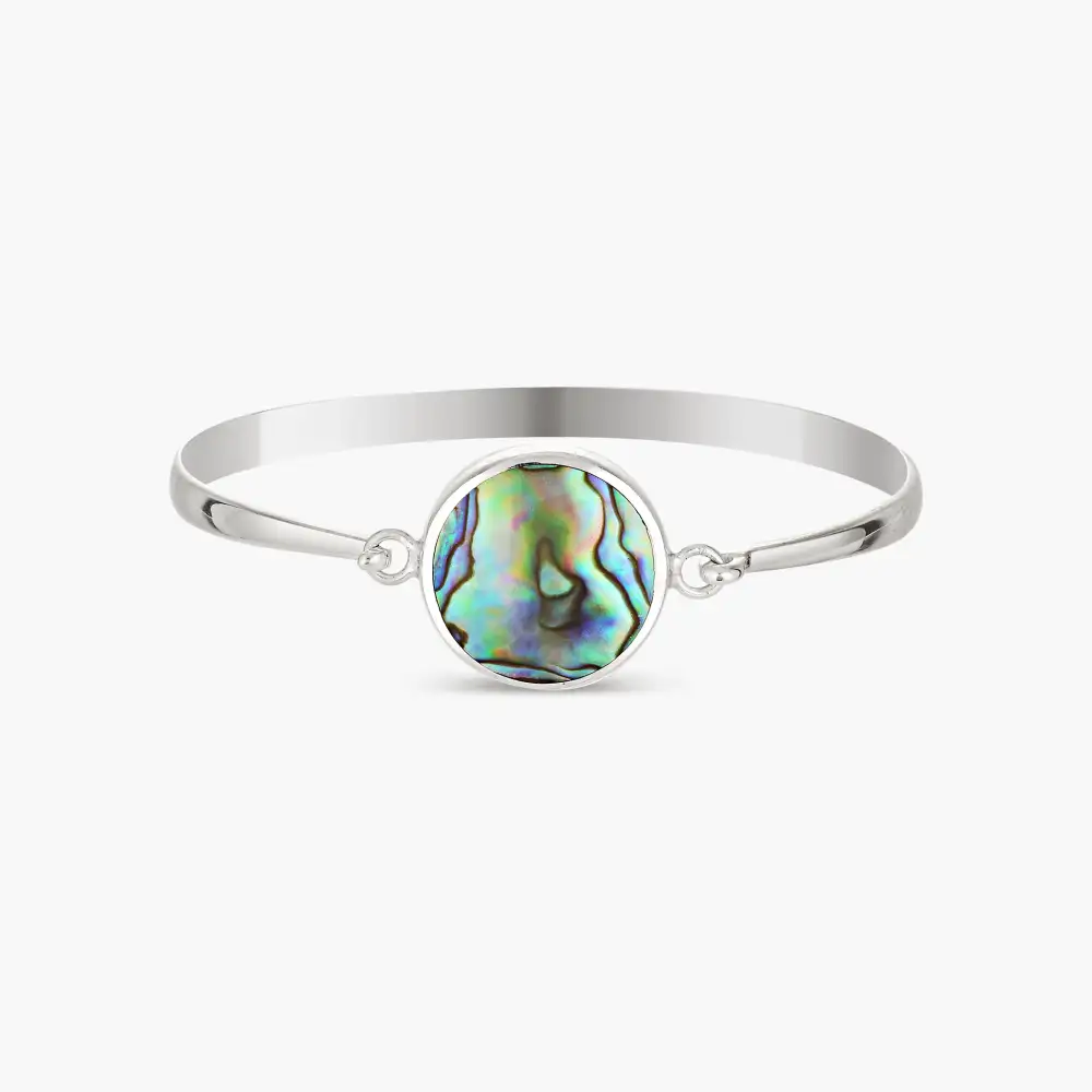 Paua Shell Sterling Bangle