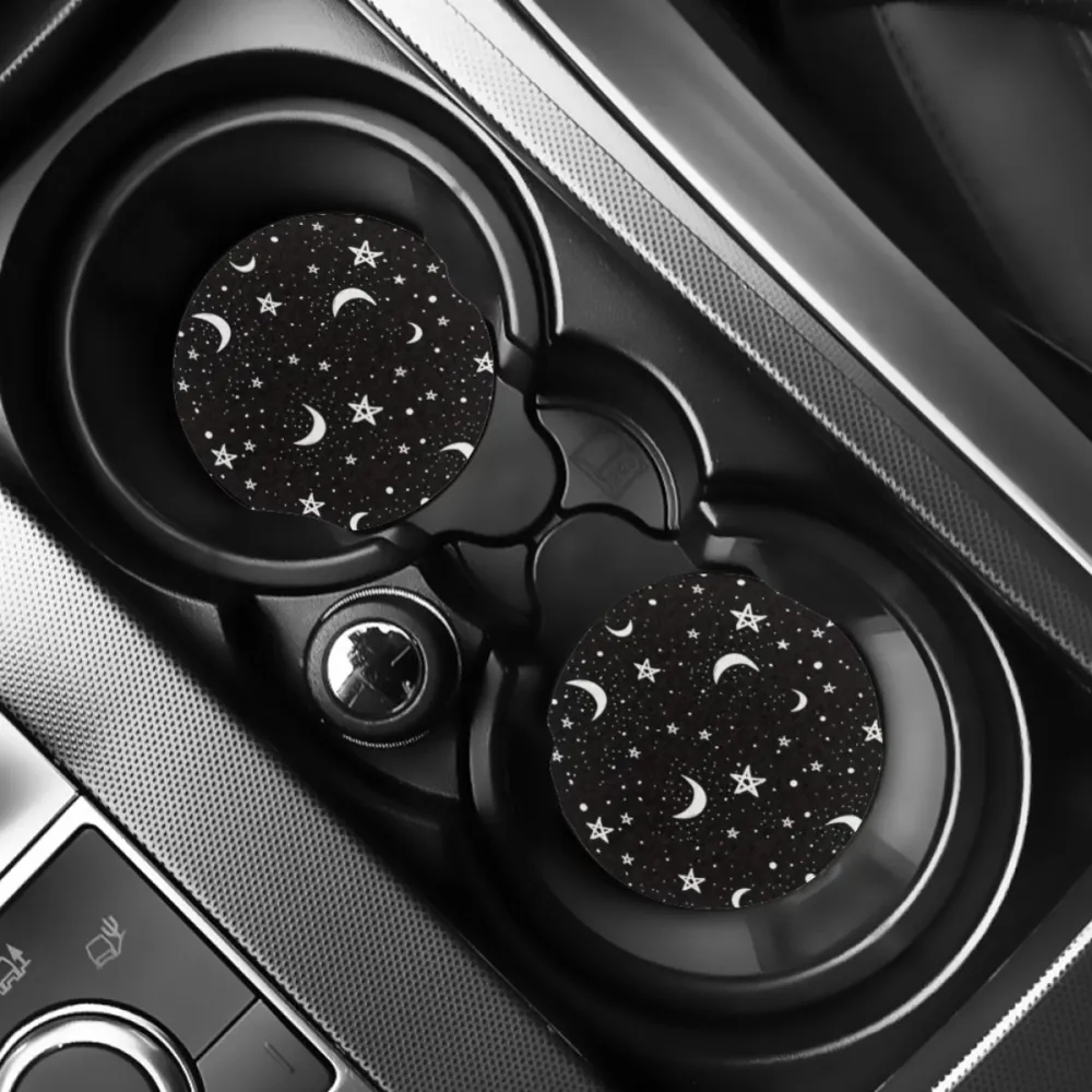 2Pcs Moon Star Car Coasters