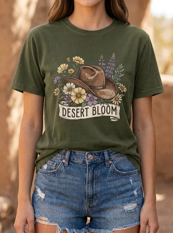 Cowboy-Hat Western Crewneck T-Shirt