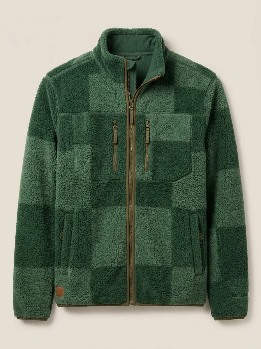 Checkerboard Fleece Jacket