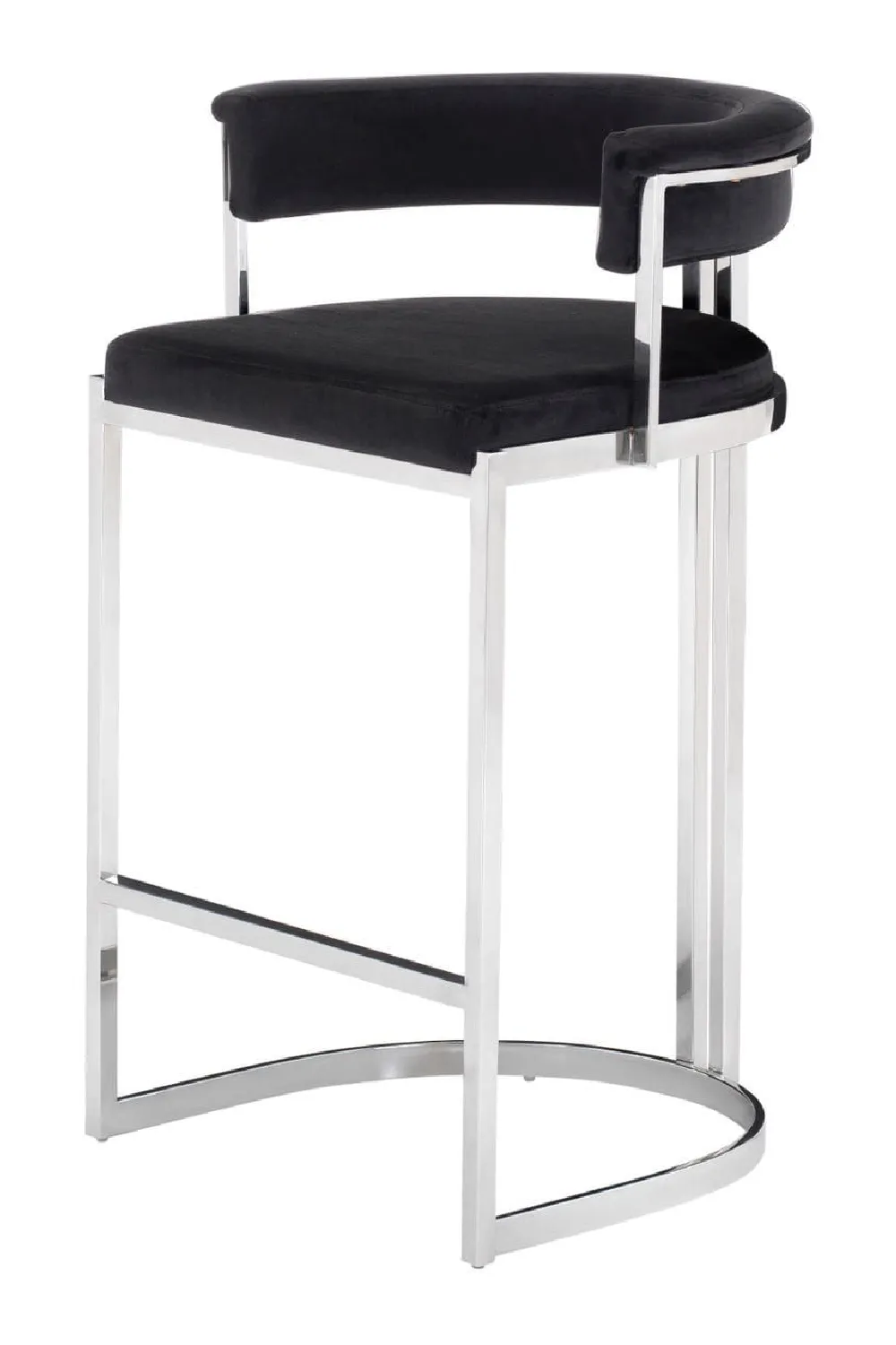 Refined Velvet Counter Stool