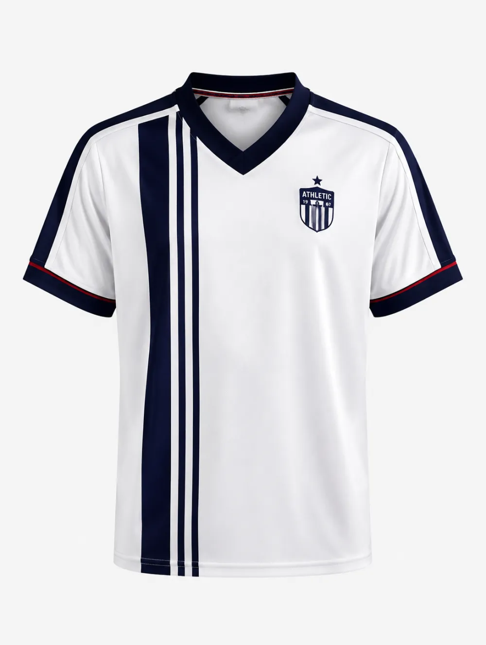 Men's Athletic Sports Fan Vertical Stripe Printed Soccer Jersey
