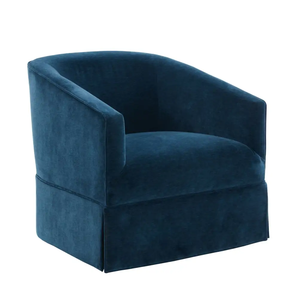 Polyester Skirted Swivel Accent Chair