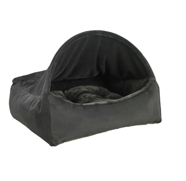 Faux Fur Canopy Streamlined Compact Pet Bed