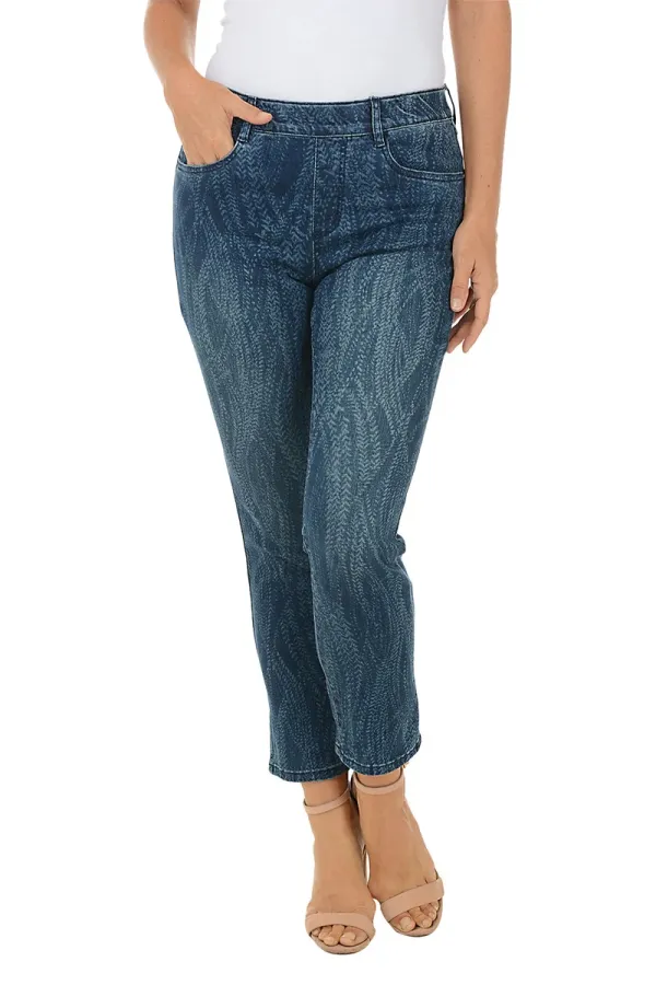 Pull-On Denim Ankle Pant