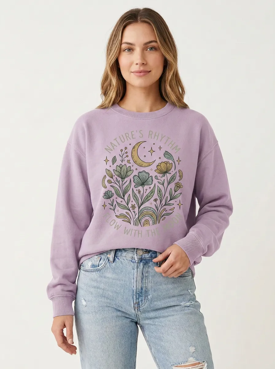 Nature Moon Floral Rhythm Sweatshirt