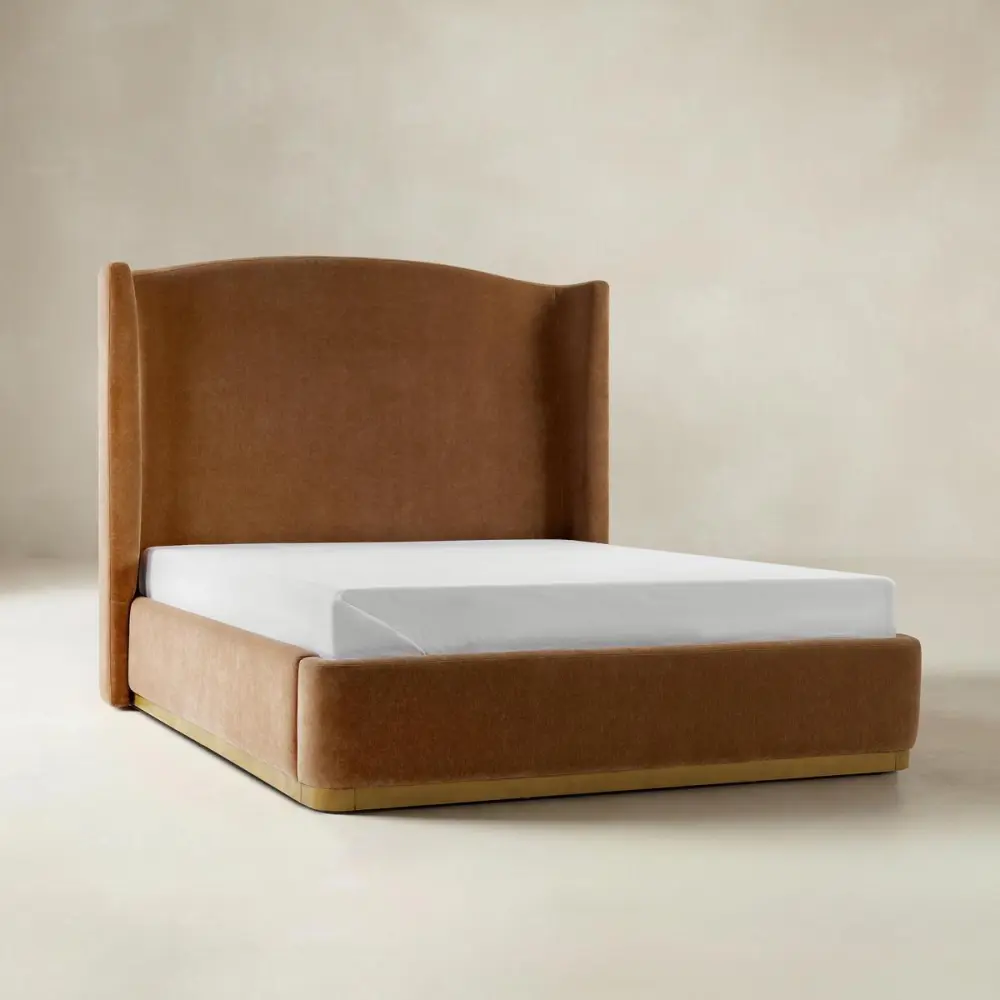 Modern Upholstered Wingback Bed