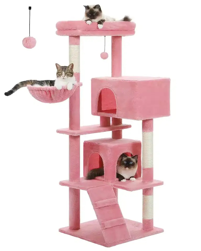 Cozy Feline Resting Structure Plush Cat Tree