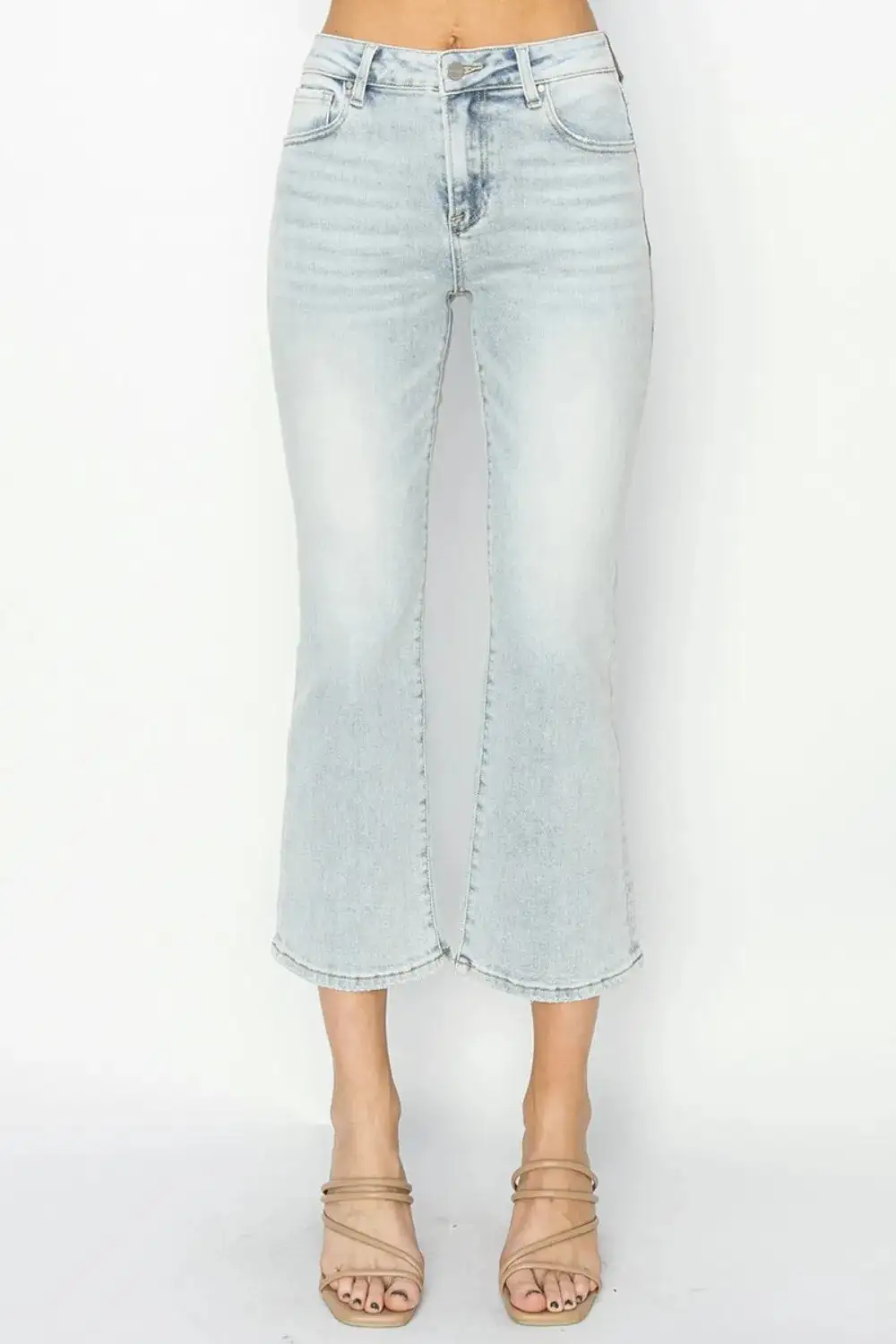 Full Size Mid Rise Cropped Flare Jeans