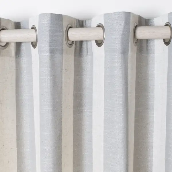 Linen-Blend Striped Grommet Modern Curtain Panel