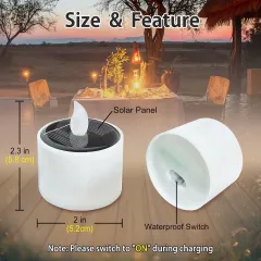 3 Pcs Waterproof Solar Candle Lamp