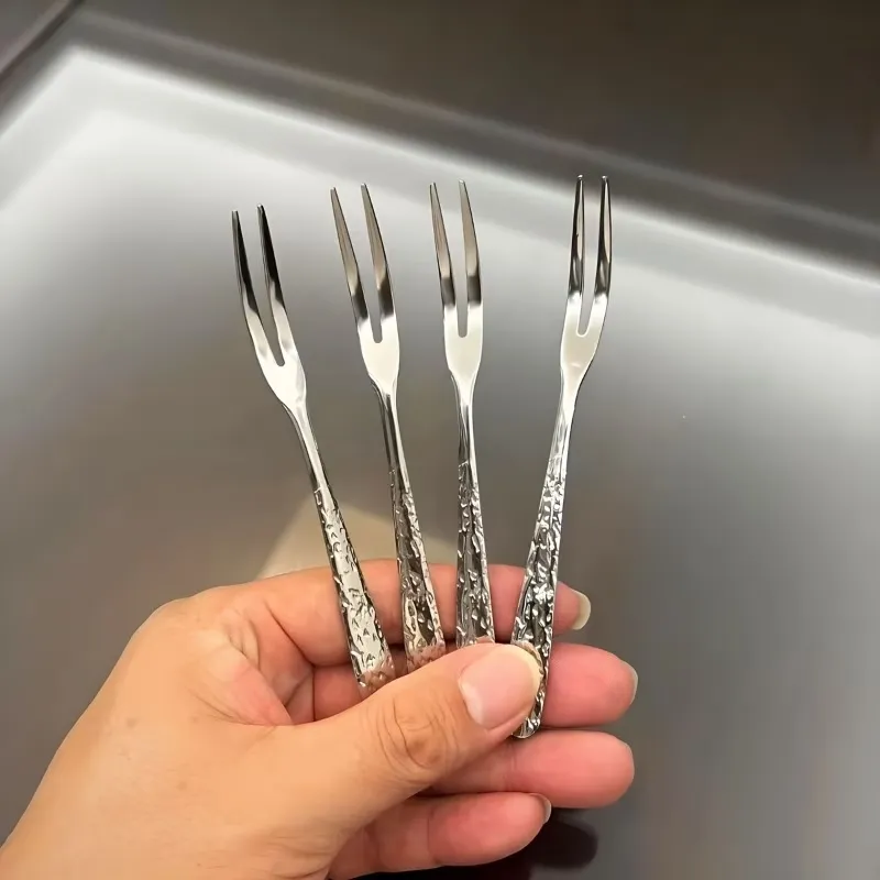 Textured Handle Fruit Forks
