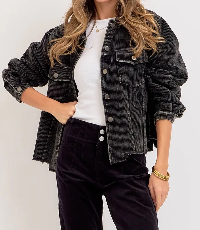 Tan Relaxed Button Detail Jacket